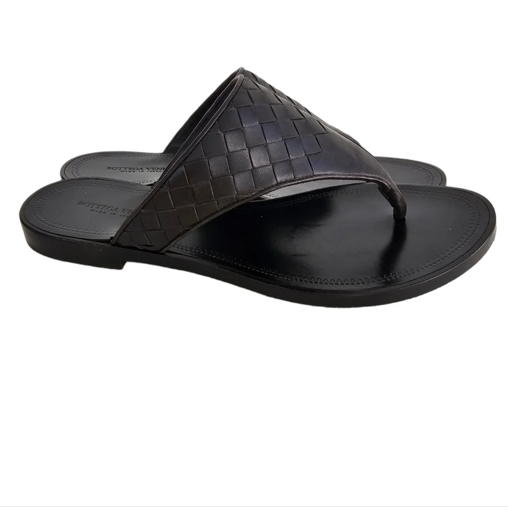 Botega Veneta Expresso Woven Sandal Calf Leather Brown Size 36 US